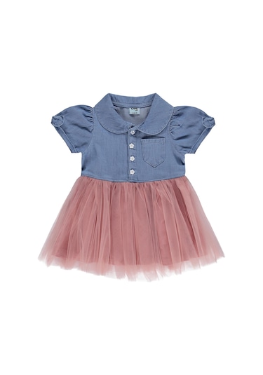 Civil Baby Tencel Tül 6-18 Ay Elbise - Mavi
