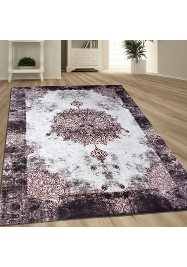 Nur Home Mürdüm Sultan Süngerli Kaymaz Halı Örtüsü, Nrh-33 Çok Renkli