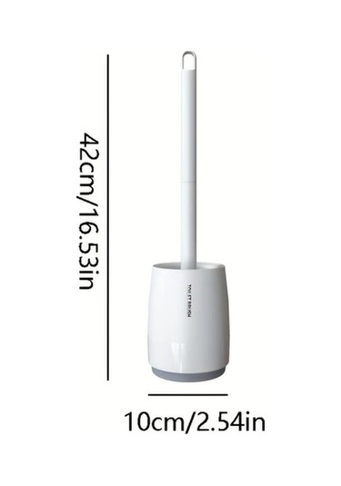 Willowhaven Beyaz Sağlam Plastik Tuvalet Fırçası Yumuşak Kıllı Bağımsız Askılı Dayanıklı beyaz
