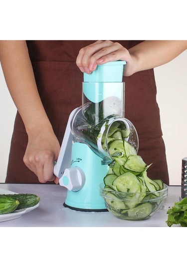 Mavi Sebze Kesici Yuvarlak Mandoline Patates Havuç Rende Dilimleme Paslanmaz Çelik Çok Fonksiyonlu Kıyıcı Bıçaklar Mutfak Aksesuarları