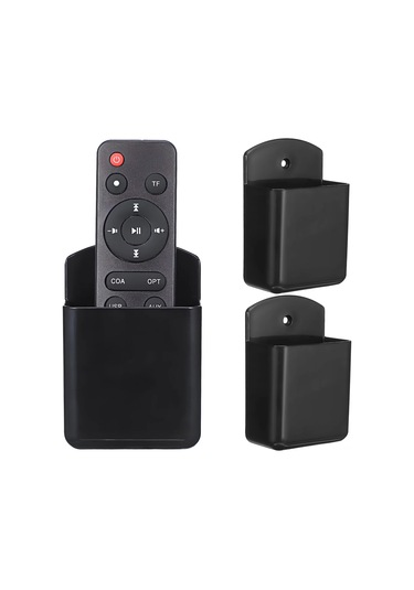 Ximistore9 Duvar Tipi Uzak Kumanda Saklama Kutusu - Delme Yok Kurulum, Ofis/ev İçin Düzenli Depolama, 3 Adet Plastik Tutucu Siyah