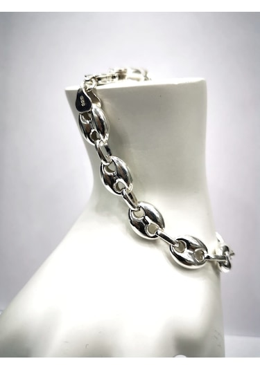 Omar Silver Unisex Gemici Arpa 11Mm Gümüş Bileklik