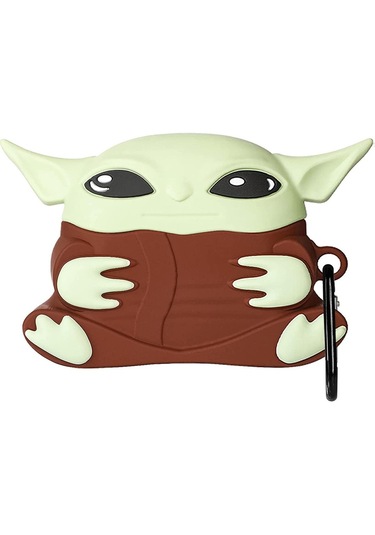 Apple Airpods Pro 3. Nesil 2025 Uyumlu Figürlü Silikon Kılıf Anahtarlıklı Kılıf Kahverengi