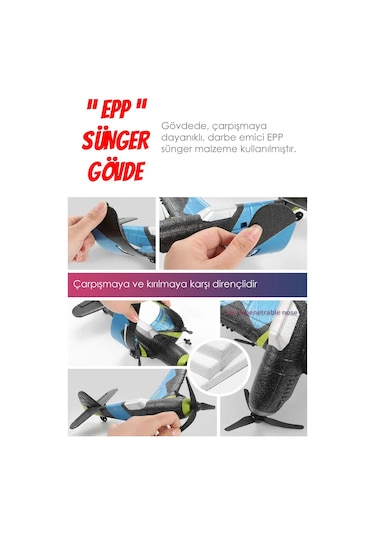 Epp Sünger Gövde 2.4ghz Çift Motorlu Rc Uçak Drone Uzaktan Kumandalı Glider Uçak Drone