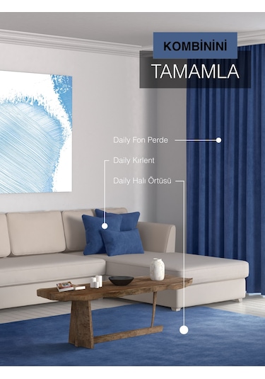 Br Perle Home Daily Series Safir Rengi Kırlent Yastık Kılıfı Safir