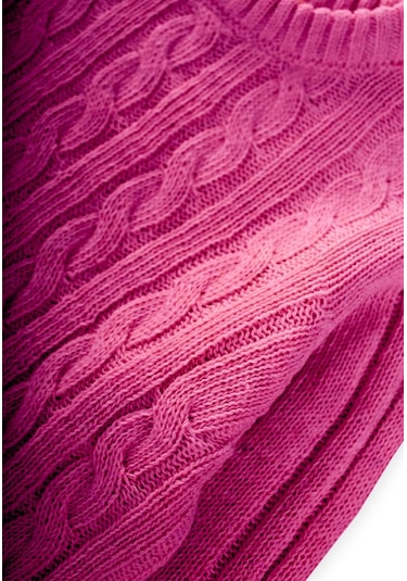 Cigit Saç Örgülü Kazak 1-8 Yaş Erguvan Koyu Pembe