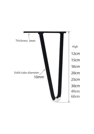 Sones Lh-s0006 Metal Mobilya Destek Ayakları, Yükseklik: 25cm Siyah Altın