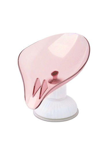 Suntek Banyo Pembe Plastik Yaprak Şekli Sabunluk Tutucu