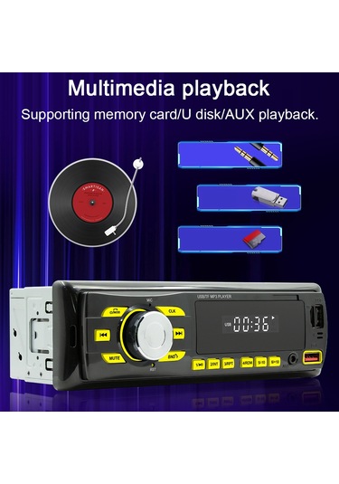 Symbee Araç İçi Çok Fonksiyonlu Bluetooth Mp3 Çalar, Sesli Asistan Ve Radyo Alıcılı Müzik Çalar