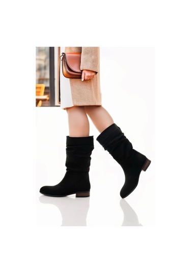 Plod Siyah Süet Çizme Siyah