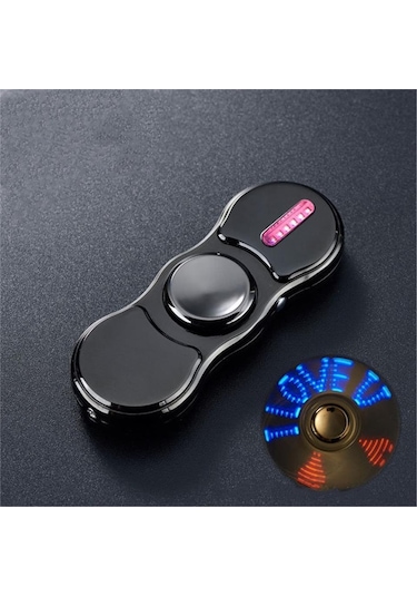 Stres Çarklı Işıklı Usb Şarjlı Tesla Çakmak Füme Metal