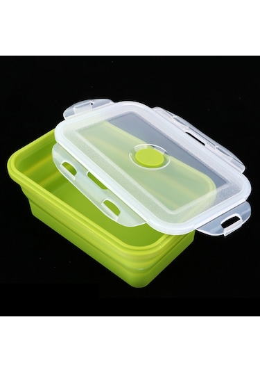 Homyl Katlanır Silikon Öğle Yemeği Kutusu Kase Bento 540ml-yeşil 540ml Yeşil Çok Renkli