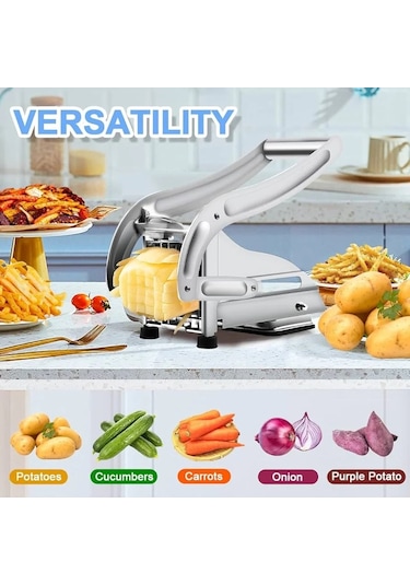 Çelik Patates Dilimleyici - Çok Fonksiyonlu Patates Dilimleyici, Sebze Doğrayıcı &amp Amp Rendeli A Çok Renkli