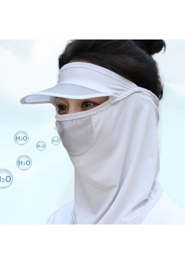 Geeroyoo Yaz İçin Esnek Ve Nefes Alabilir Güneş Koruyucu Yüz Maskesi Şapka Kenarlı, 360 Derece Koruma, Yıkama Kolay, Cilt Dostu Gri
