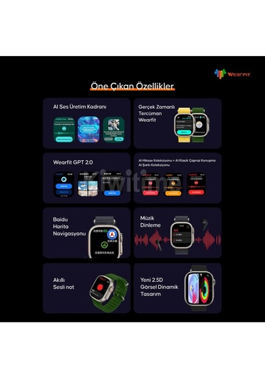 Watch 8 Ultra Akıllı Saat Gs Ultra 8 Uyumlu Gerçek 49mm Kasa Vidalı Türkiye'de Tek