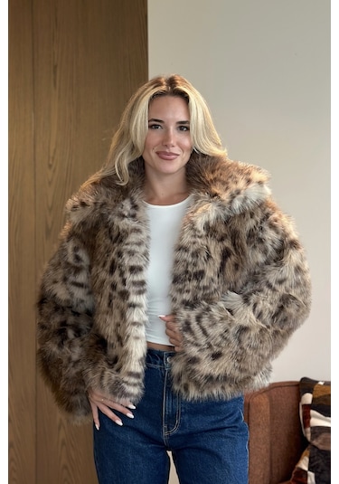 Kahverengi Leopar Desenli Kürk - 851153 Leopar