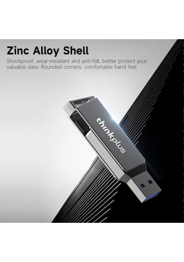 Springsun 联想thinkplus Mu251 32gb Usb3.0+type-c Çift Portlu Metal Usb Bellek, 360 Döner, Darbe Ve Kırılma Dayanıklı, Plug & Play