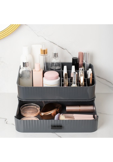 Porsima 0619 Çekmeceli Takı Organizeri Makyaj Düzenleyici Kutu Antrasit