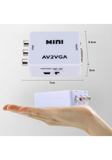 Samdoo Av'den Vga'ya Mini Video Dönüştürücü - Rca Girişli Hd Dönüşüm Kutusu