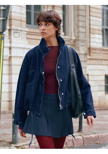 Dilvin 65380 %100 Pamuk Yarasa Kol Kot Ceket-lacivert Lacivert