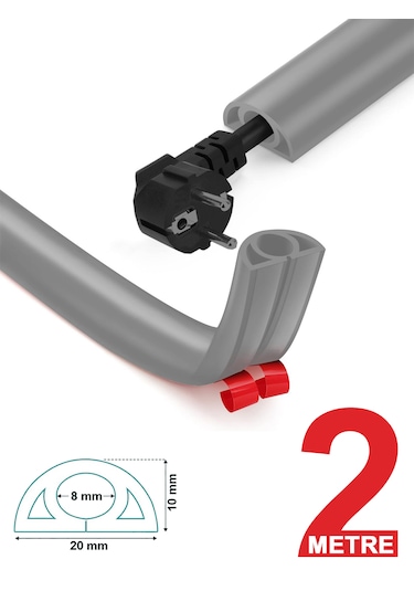 Greentech Esnek Kablo Kanalı Gri / Gt-kk04