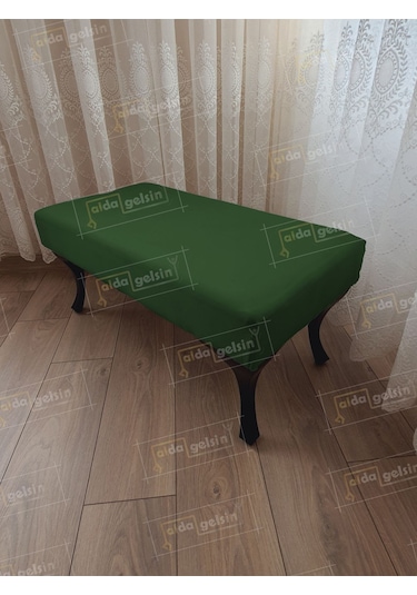 Ayak Ucu Kapı Önü Antre Düz Bench Puf Orta Sehpa Siyah Ayak 100 45 Yeşil