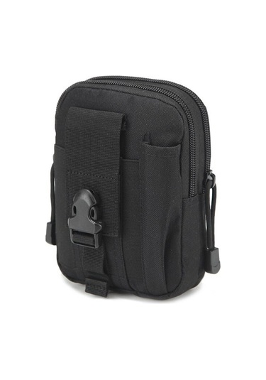 Erkekler İçin Dayanıklı Ordu Kamuflaj Desenli Spor Bel Çantası, Taktik Askeri Ekipman, Çok Amaçlı Fonksiyonel Cep Telefonu Ve Alet Taşıma Çantası Siyah