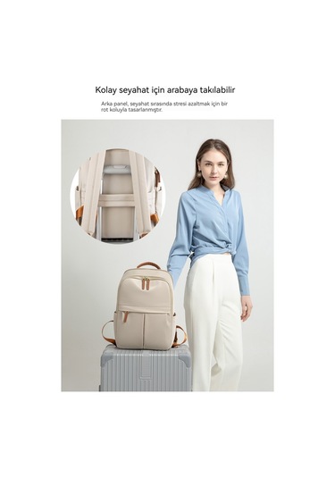 Relaxed Rahat İşe Gidip Geliş Çok Fonksiyonlu Sırt Çantası Kadın 16 İnç Bilgisayar Sırt Çantası Çok Yönlü Basit Büyük Kapasiteli Seyahat Çantası-açık Gri Açık Gri