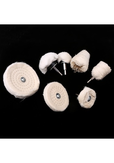 Geeroyoo 6.35mm Pamuklu Yün Cila Tekerlek Seti, 7 Parça - Hızlı Ve Etkili Parlatma