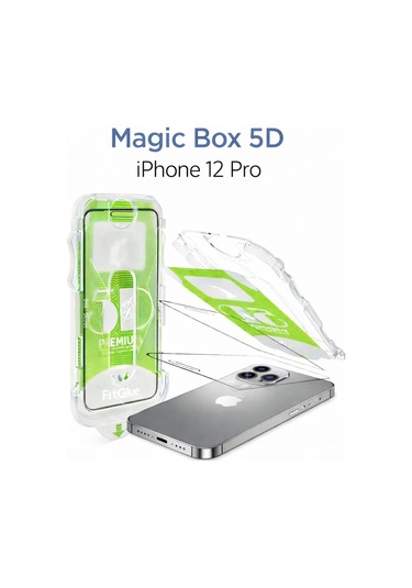 Apple iPhone Uyumlu  12 Pro Epro 5d Şeffaf Ekran Koruyucu Cam Full Kaplama