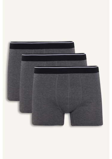 Defacto Regular Fıt 3lü Boxer G9218ax26spgr400 Gri-gr400