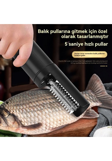 Jian Fan Tam Otomatik Balık Pulu Makinesi Elektrikli Balık Pulu Planya Beyaz