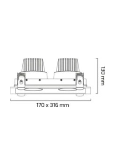 Goya Gy-3042-30 2x28w Cob Ledli Mağaza Armatürü Siyah Kasa Beyaz Işık Rengi Siyah - Beyaz