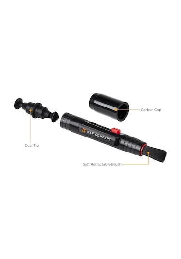 K&f Concept Kf1691 Çift Taraflı Karbon Başlık Lens Temizleme Kalemi