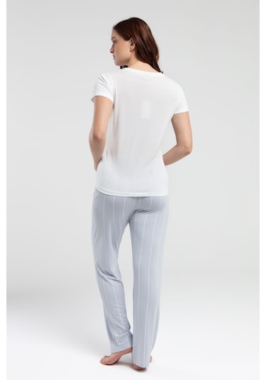 Pierre Cardin Kadın Beyaz Pijama Takımı Pc8976-s-v1