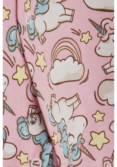 Breeze Kız Bebek Patikli Tulum Unicorn Desenli Gökyüzü Temalı 0-3 Ay-6 Ay, Pembe Breeze Kız Bebek Patikli Tulum Unicorn Desenli Gökyüzü Temalı 0-3 Ay-6 Ay, Pembe
