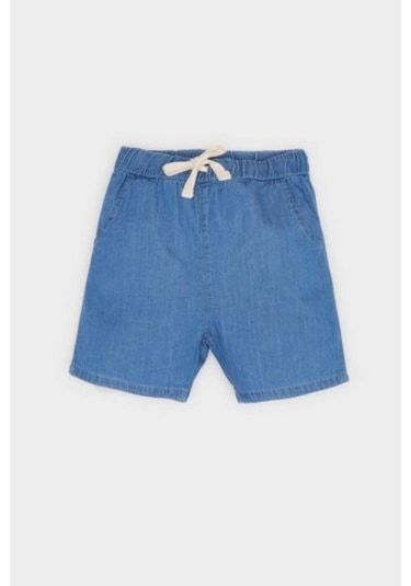 DeFacto Erkek Bebek Beli Lastikli Jean Şort E6837A525SMBE394 Mavi