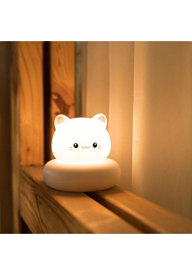 Willowhaven Usb Şarjlı Bebek Gece Lambası - 3 Işık Seviyesi, Sıcak Sarı Işık, Dokunmatik, 1200mah Pil, Beyaz, Saf Ve Hafif Tasarım Beyaz