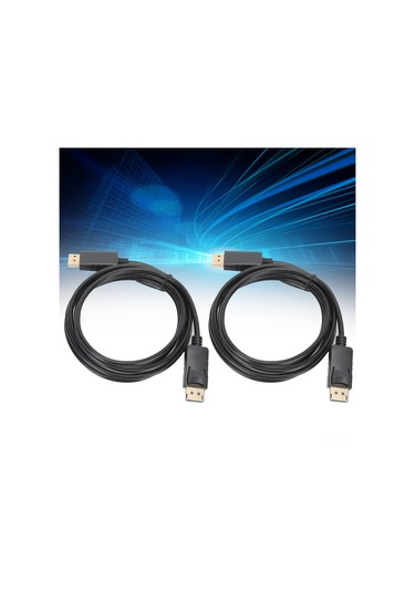 Mufunye 2 Adet 1.8m Dp Erkek-erkek Kablosu, Nikel Kaplı, Ekran Yayınlama, Monitör Genişletme, Kaliteli Görüntü Ve Ses