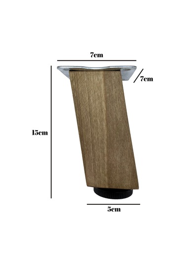 Kale Eğimli Ayarlı Ahşap Ayak Mobilya Masa Ve Dolap Ayağı 15cm 4 Adet Koyu Ceviz Ceviz Ağacı Ceviz