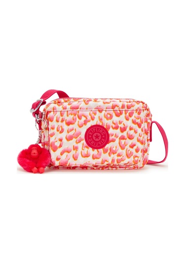 Kıplıng Abanu M Orta Boy Omuz Çantası Pembe Latın Cheetah Pembe