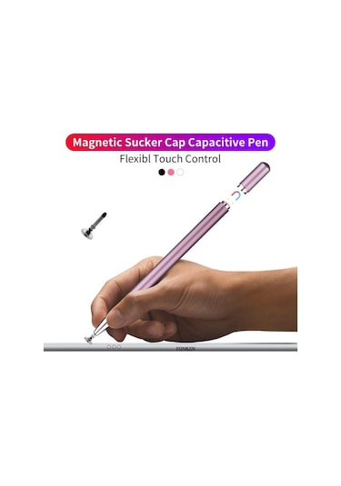 Fonken Evrensel Android Uyumlu Manyetik Dokunmatik Stylus Çizim Kalemi Siyah