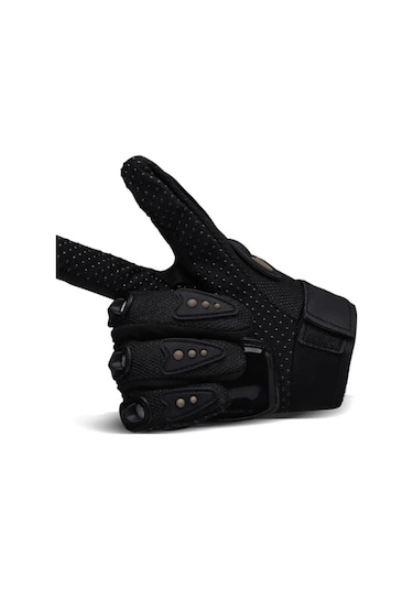 Motosiklet Eldiveni Avuç Içi Korumalı Dokunmatik Uzun Siyah Motor Eldiven Kemik Motorcu Eldiveni M 3