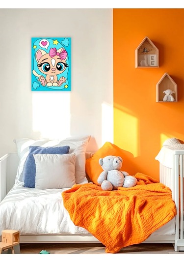 Skola Talantov Çocuklar İçin Numaralı Boyama Tablosu "fiyonklu Kedi" 167307786