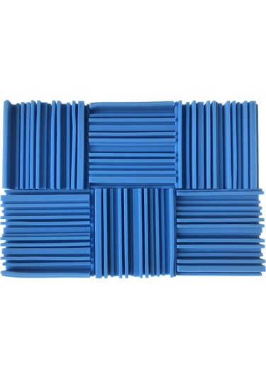 Hfambition Mavi Yüksek Yoğunluklu Köpük Akustik Paneller - Gürültü Emici, Yalıtıcı, Yangın Engellli, Düzensiz Geniş Frekanslı, 6 Adet 25x25x5cm 9.7''