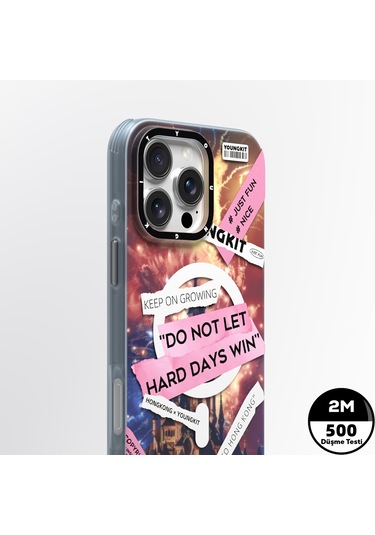 İphone 15 Pro Max Uyumlu Kılıf Magsafe Şarj Özellikli Youngkit A-city Serisi Kapak Pembe