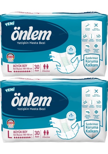 Önlem Hasta Bezi Bel Bantlı Tekstil Yüzey Large Büyük 60 Adet