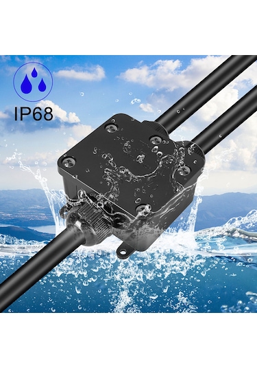 Youtek G712 Dış Mekan Kablolu Su Geçirmez Terminal Kutusu - Ip68 Koruyucu, 1 Giriş 2 Çıkışlı Abs/pc Malzeme, 10a Akım Kapasitesi