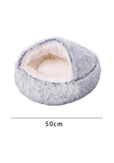 Suntek Yuvarlak Kedi Yatağı Sıcak Rahat Pet Hayvan Evi 50cm-gri