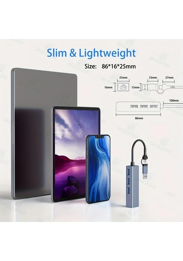 Xuweiwei 4 In 1 Usb C To Ethernet Adaptor Rj45 Gigabit Ag Macbook Pro Air İpad Uyumlu Pro Surface Laptoplar İcin